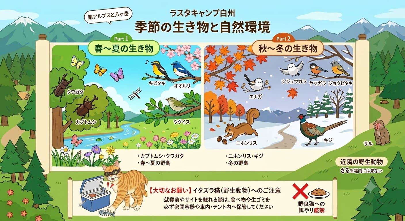 ラスタキャンプ白州 季節の生き物図鑑